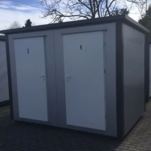 Contenedor Sanitario, Cabina WC Doble para Uso Externo