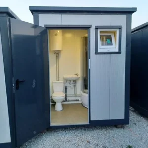 Contenedor Sanitario, WC, Ducha con Caldera y Ventana Abatible